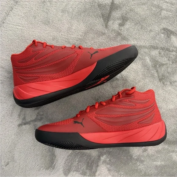 Puma Court Pro Basketball Sneakers Mens 8 Red Black Trim  display picture 1